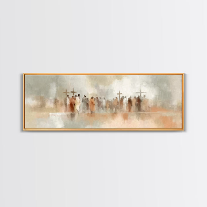 Burden Of Grace – Framed Canvas Print – Christian Wall Art – Christian Art Canvas – Panoramic Art – Christian Christmas Art