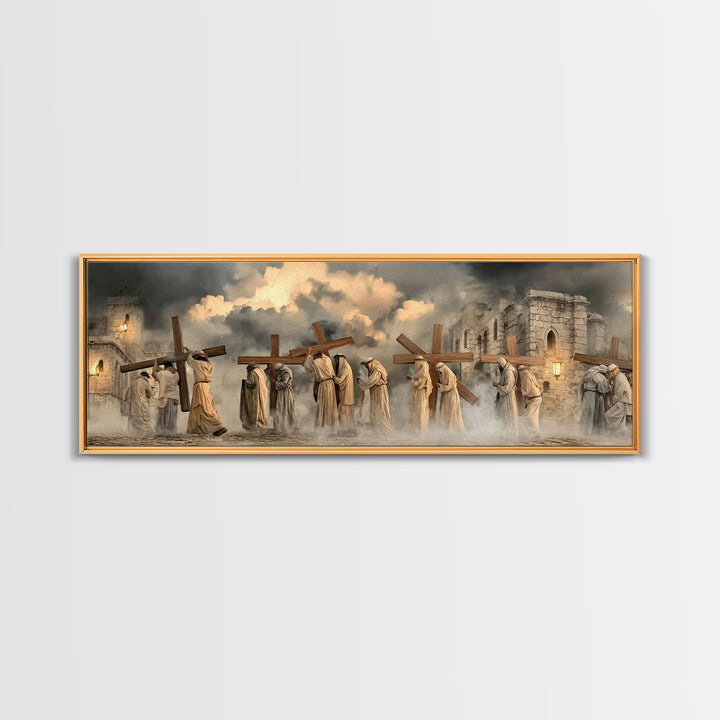 Path Of Mercy | Framed Canvas Print | Christian Art Print | Christian Wall Art | Panoramic Print | Large Christian Art