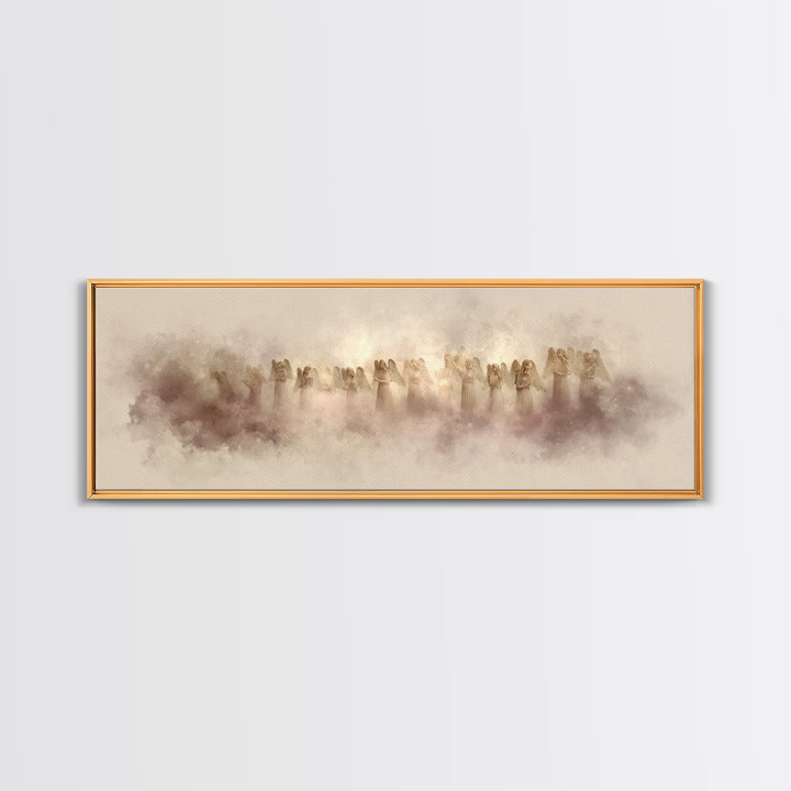 Heavenly Chorus – Framed Canvas Print – Panoramic Wall Art – Christian Art Canvas – Christian Christmas Art – Modern Christian Art