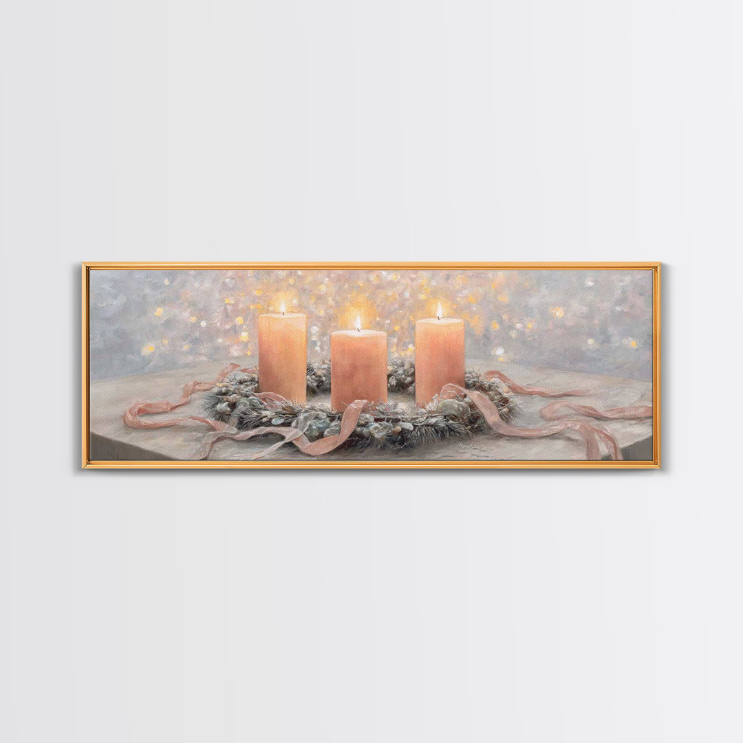 Winter Devotion – Framed Canvas Print – Christian Art Canvas – Panoramic Art – Christian Christmas Art – Christian Wall Art