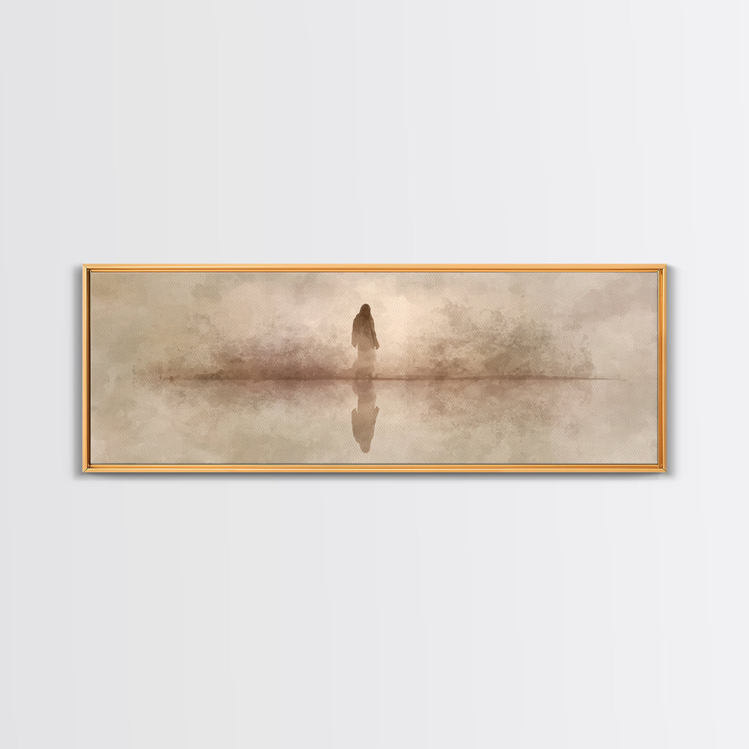 Steps Of Solace – Framed Canvas Print – Christian Wall Art – Panoramic Print – Jesus Art Canvas – Subtle Christian Art