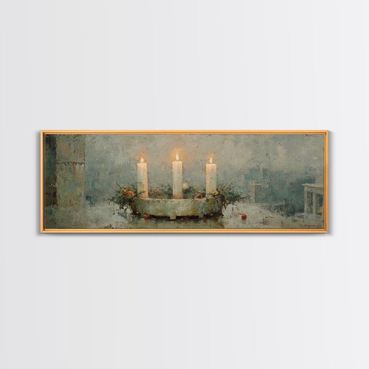Advent Light | Framed Canvas Print | Panoramic Painting | Christian Wall Art | Christian Art Canvas | Christian Christmas Art