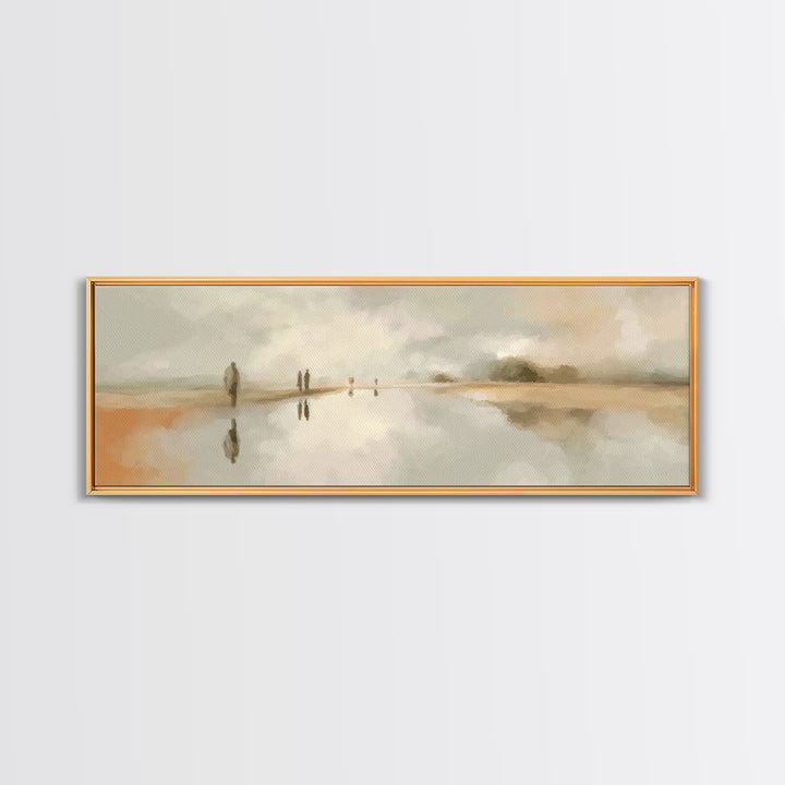 Guiding Shore Reflections – Framed Canvas Print – Christian Wall Art – Christian Art Canvas – Christmas Art – Panoramic Wall Art – Jesus Pa