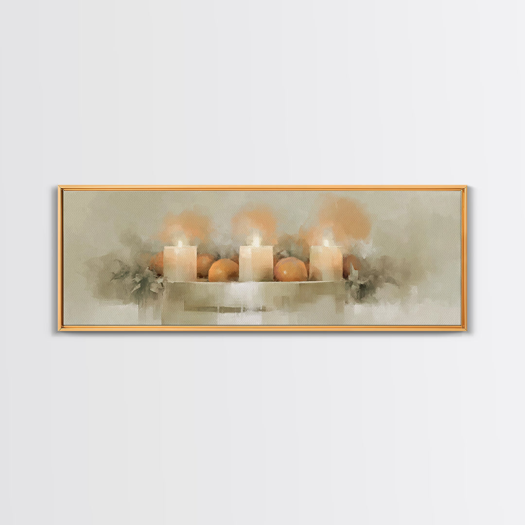 Holy Wreath, Framed Canvas Print, Christian Art Canvas, Panoramic Wall Art, Christian Christmas Art, Christian Wall Art