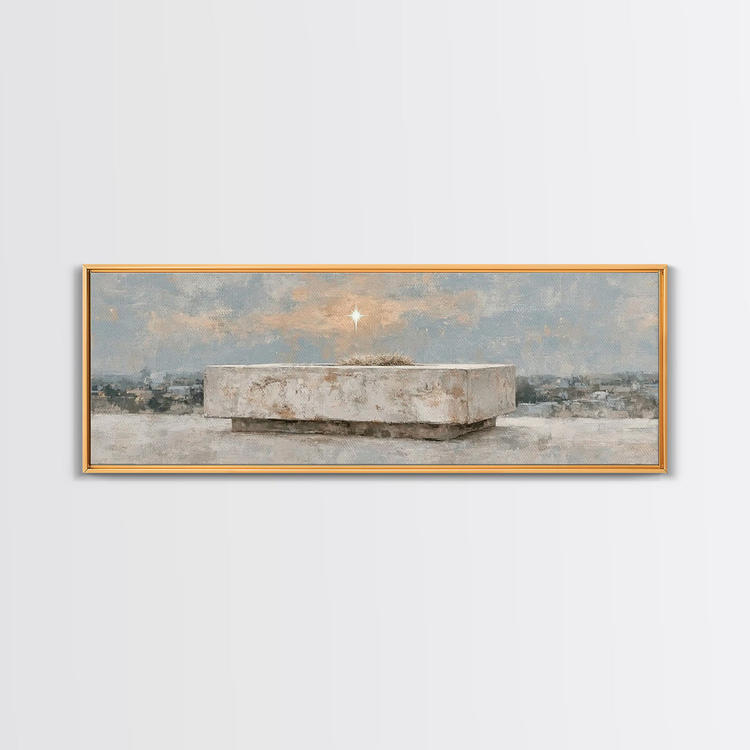 Star of Bethlehem Hope – Framed Canvas Print – Panoramic Art – Christian Wall Art – Christmas Art – Christian Art Canvas – Christian Christ