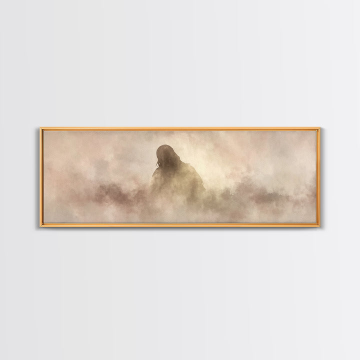 Veil Of Presence – Framed Canvas Print – Christian Art – Minimalist Christian Art – Subtle Christian Paintings – Panoramic Art – Christian