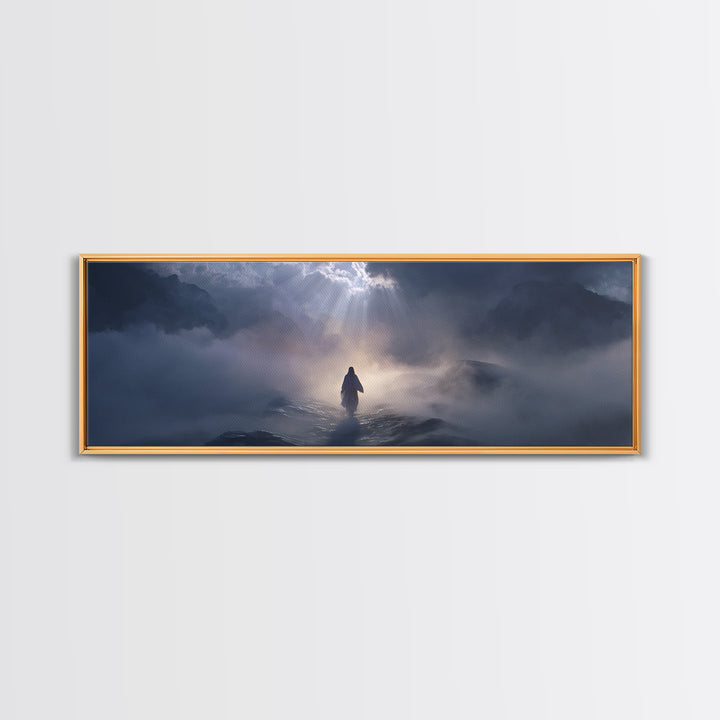 Path Of Divine Light – Framed Canvas Print – Christian Art Canvas – Jesus Painting – Modern Christian Art – Panoramic Art – Christian Wall