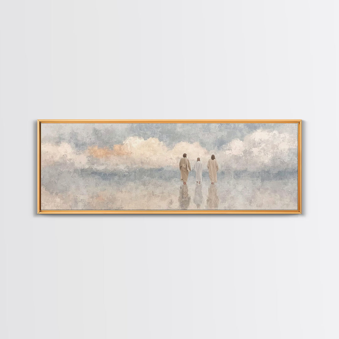 Heavenly Companions | Framed Canvas Print | Christian Art | Christian Art Canvas | Large Christian Painting | Panoramic Frame | Christian W