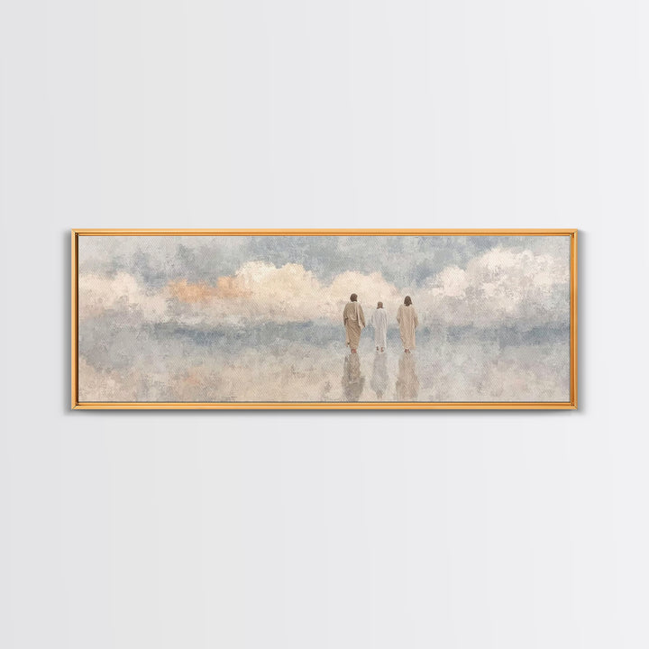 Heavenly Companions | Framed Canvas Print | Christian Art | Christian Art Canvas | Large Christian Painting | Panoramic Frame | Christian W