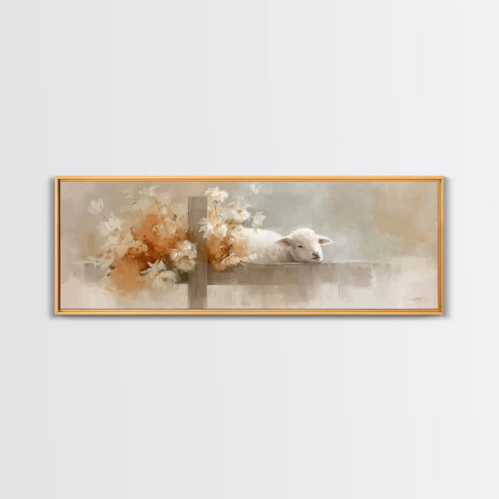 Blossoms Of Grace – Framed Canvas Print – Christian Wall Art – Panoramic Art – Christian Art Canvas – Christmas Art – Christian Decor