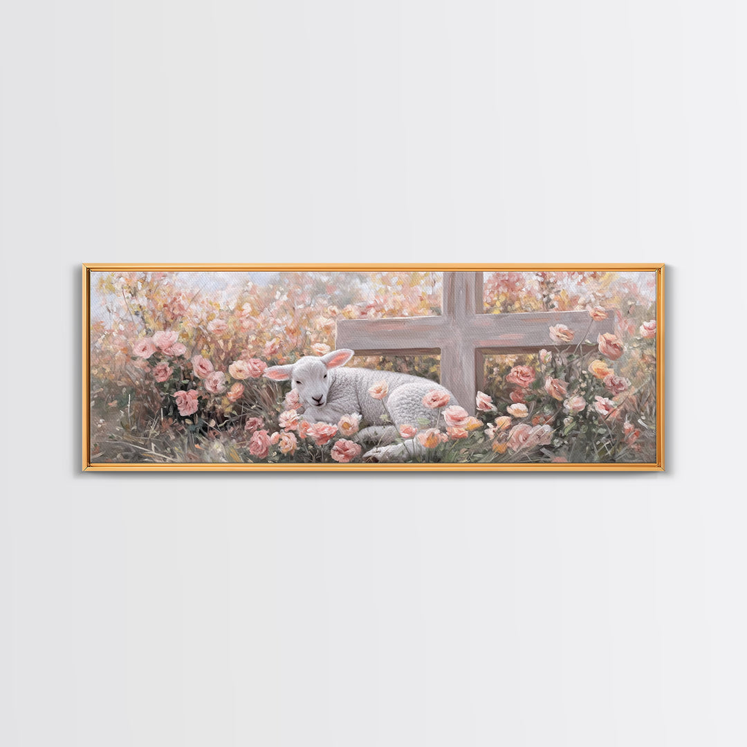 Field Of Promise – Framed Canvas Print – Christian Art Print – Panoramic Wall Art – Christian Christmas Art – Christian Decor For Home – Gi