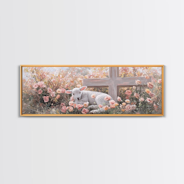 Field Of Promise – Framed Canvas Print – Christian Art Print – Panoramic Wall Art – Christian Christmas Art – Christian Decor For Home – Gi