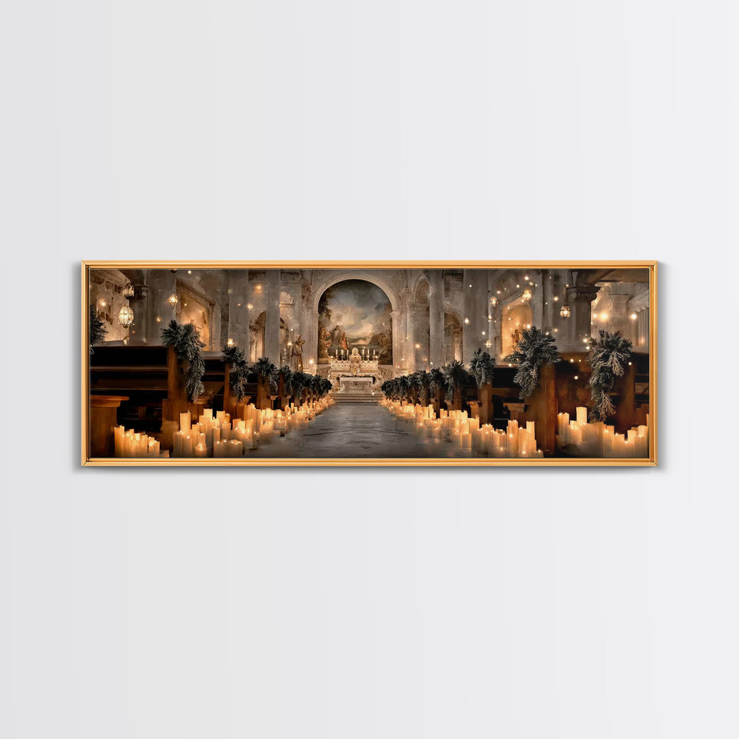 Altar Of Peace | Framed Canvas Print | Christian Art Canvas | Panoramic Frame | Christian Wall Art | Christmas Art | Christian Christmas De