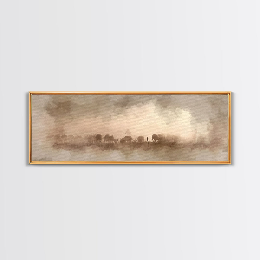 Fields Of Mercy – Framed Canvas Print – Christian Art Print – Panoramic Painting – Jesus Wall Art – Christian Decor – Christmas Art