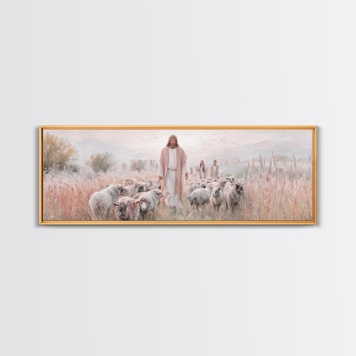 Sacred Quiet | Framed Canvas Print | Christian Wall Art | Panoramic Painting | Jesus Canvas Art | Christian Art Print | Christmas Art