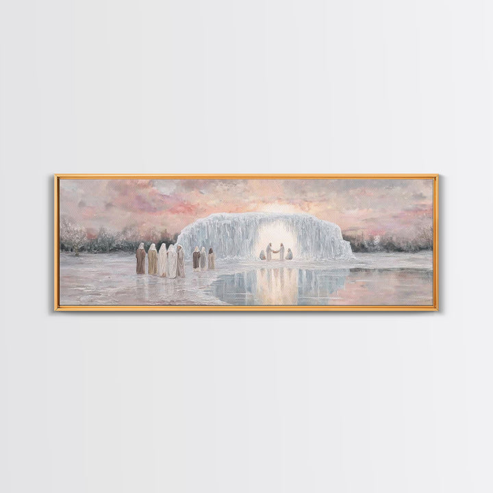 Radiant Birth Sky, Framed Canvas Print, Panoramic Art, Christian Christmas Art, Christian Wall Art, Christmas Art Prints, Christian Art Can