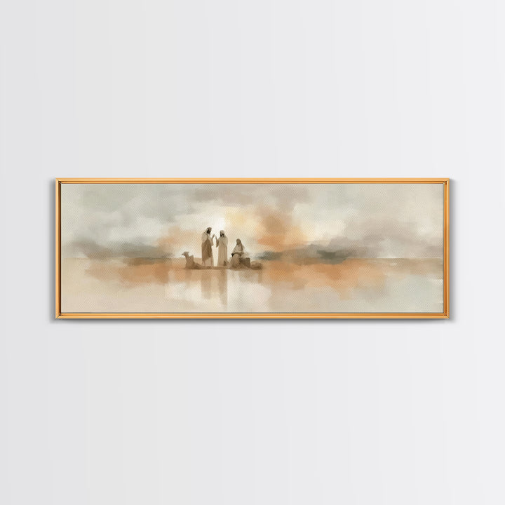 Quiet Desert Teachings – Framed Canvas Print – Christian Art Canvas – Modern Christian Art – Jesus Painting – Panoramic Art – Christian Wal
