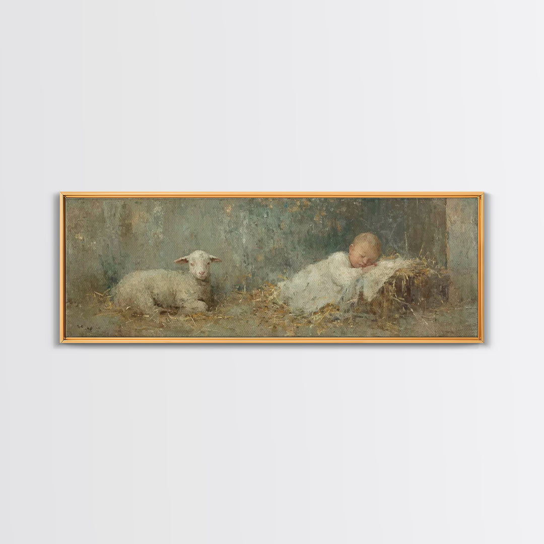 Heavenly Shore Star, Framed Canvas Print, Christian Art Canvas, Panoramic Art, Christmas Art Prints, Christian Wall Art, Jesus Christmas Ar