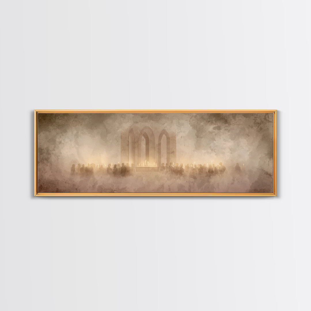Sanctuary Of Glory – Framed Canvas Print – Christmas Art – Panoramic Art – Christian Wall Art – Christian Art Canvas – Christian Christmas