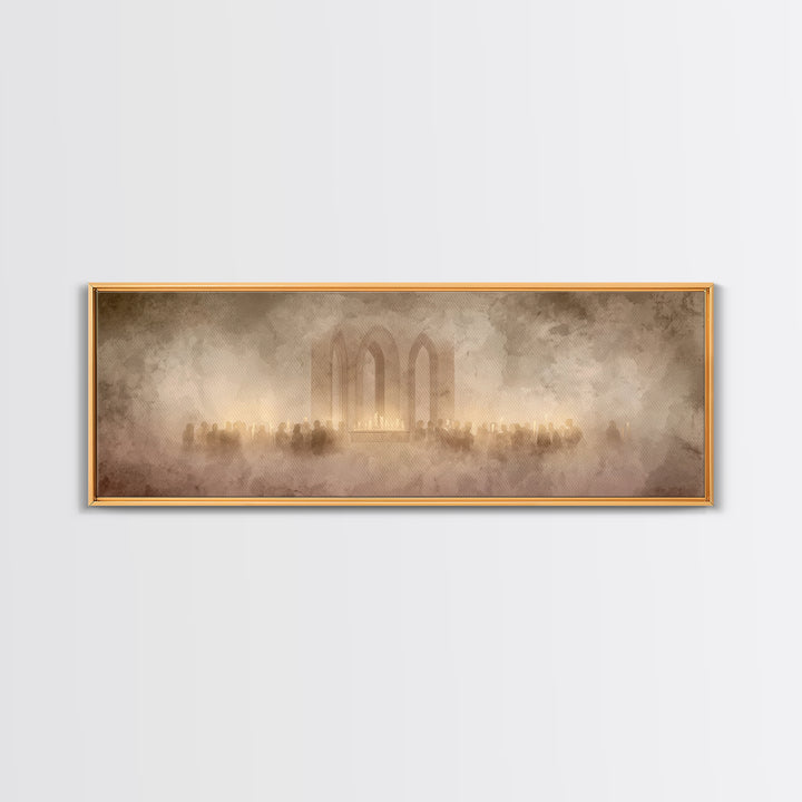 Sanctuary Of Glory – Framed Canvas Print – Christmas Art – Panoramic Art – Christian Wall Art – Christian Art Canvas – Christian Christmas