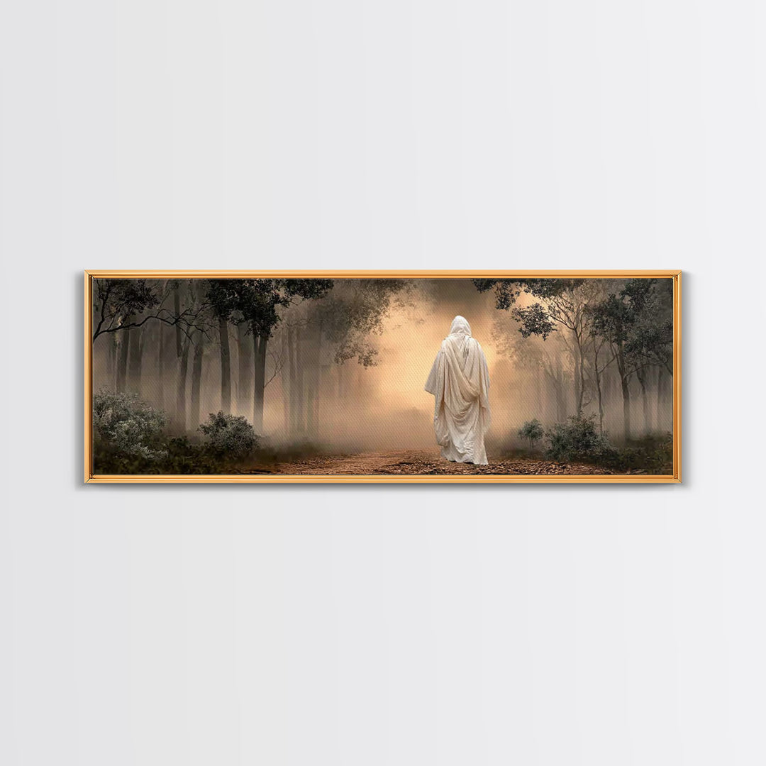 Quiet Hills Of Faith – Framed Canvas Print – Panoramic Painting – Christian Art – Jesus Painting – Christian Art Canvas – Subtle Christian