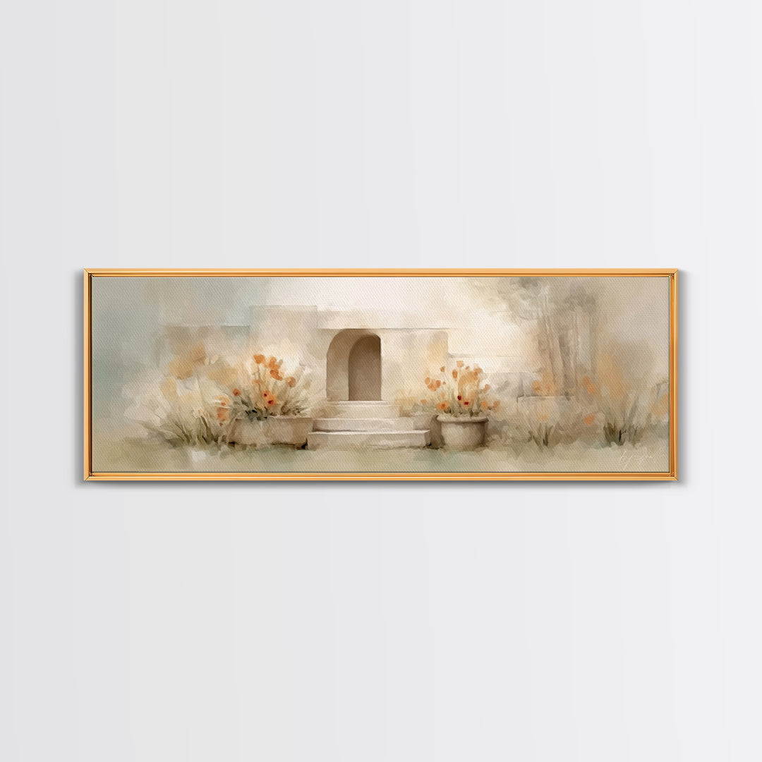 Light Of Renewal, Framed Canvas Print, Christian Art Canvas, Panoramic Painting, Christian Christmas Art, Christian Wall Art, Jesus Paintin