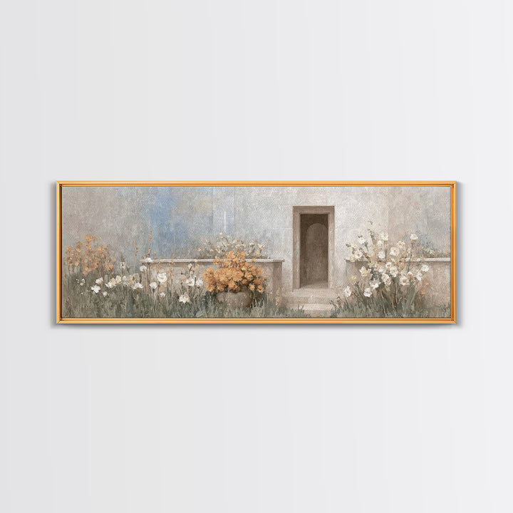 Radiant Stone Refuge – Framed Canvas Print – Christian Christmas Art – Panoramic Art – Christian Art Canvas – Jesus Painting – Christian Wa