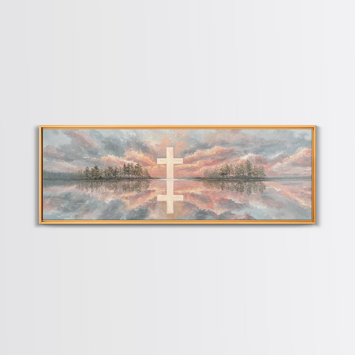 Heavenly Sky Promise – Framed Canvas Print – Christian Art Print – Panoramic Painting – Christian Wall Art – Christian Gift – Christmas Art
