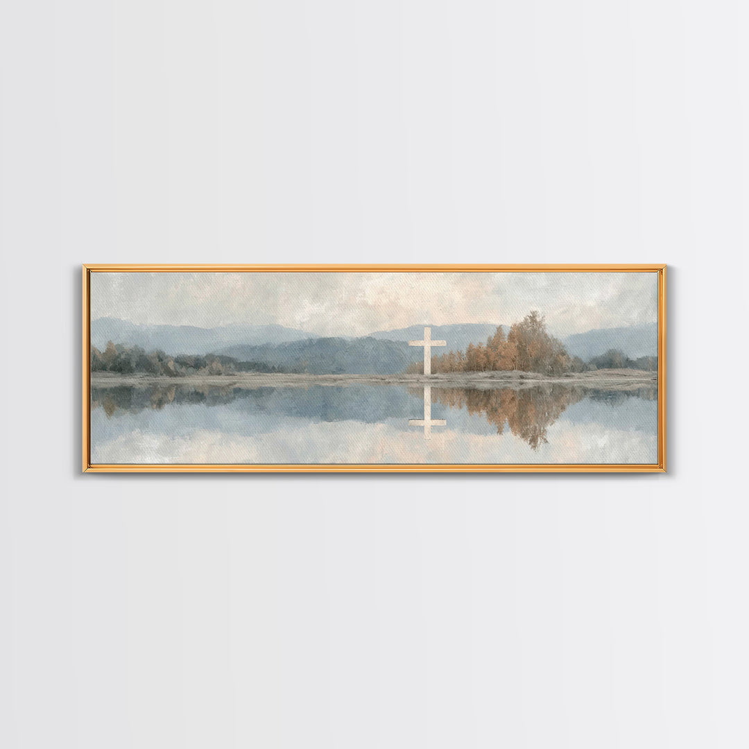 Evening Bethlehem Glow – Framed Canvas Print – Christian Wall Art – Panoramic Frame – Christian Art Canvas – Christmas Art – Christian Gift