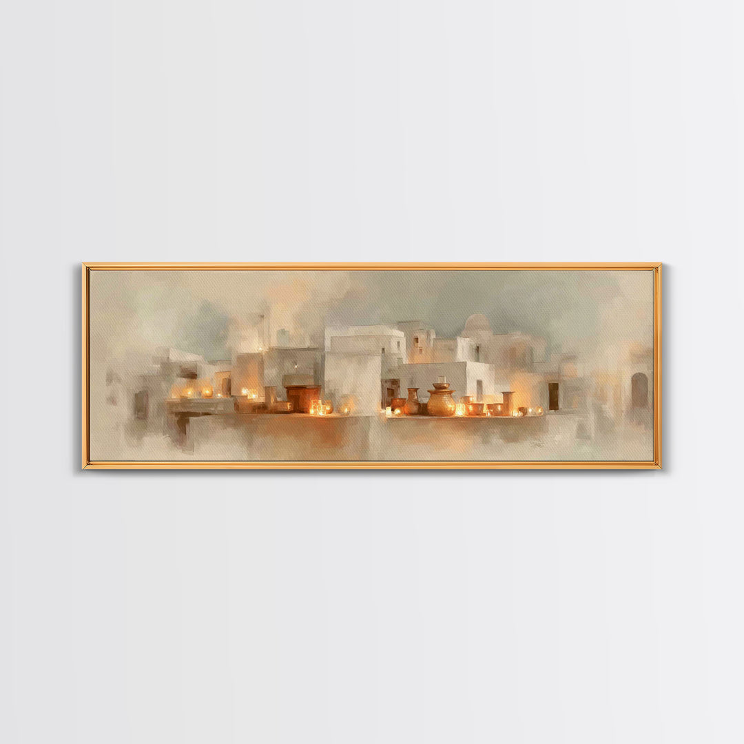 Harbor Of Faith, Framed Canvas Print, Christian Wall Art, Panoramic Art, Christian Art Print, Jesus Painting, Christian Decoration