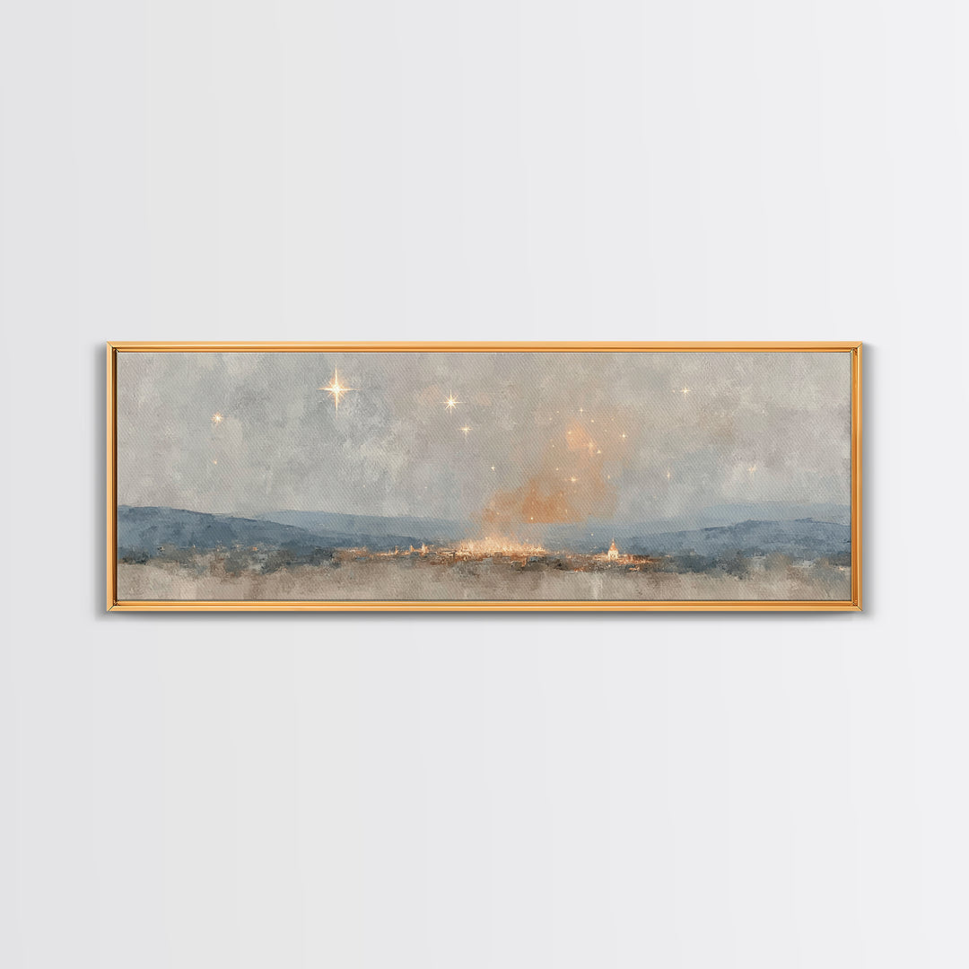 Guiding Star Journey, Framed Canvas Print, Panoramic Art, Christian Christmas Art, Christian Art Canvas, Christmas Wall Art, Christian Art