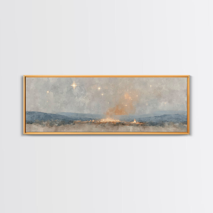 Guiding Star Journey, Framed Canvas Print, Panoramic Art, Christian Christmas Art, Christian Art Canvas, Christmas Wall Art, Christian Art