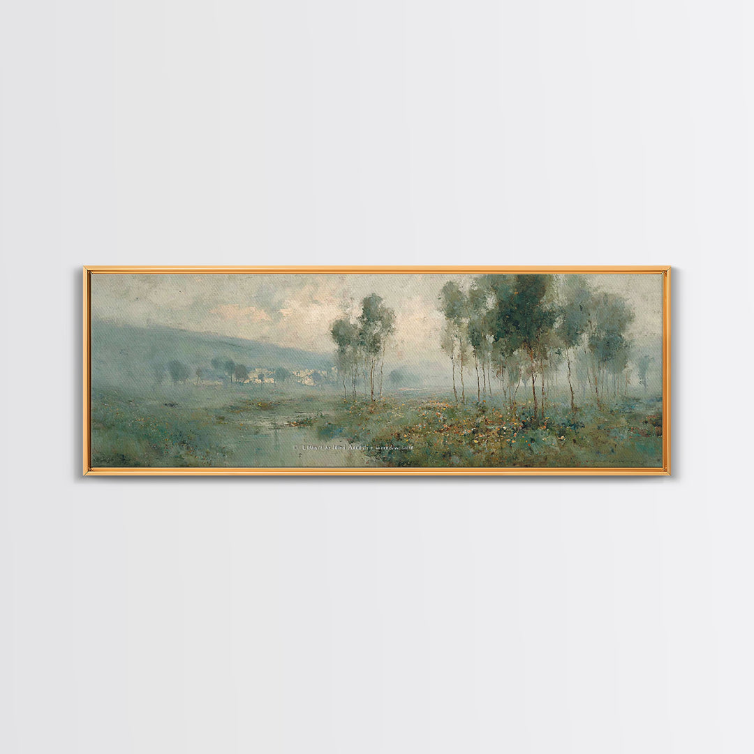 Morning Grace Meadow – Framed Canvas Print – Christian Art Painting – Panoramic Print – Christian Wall Art – Christian Art Canvas – Christi