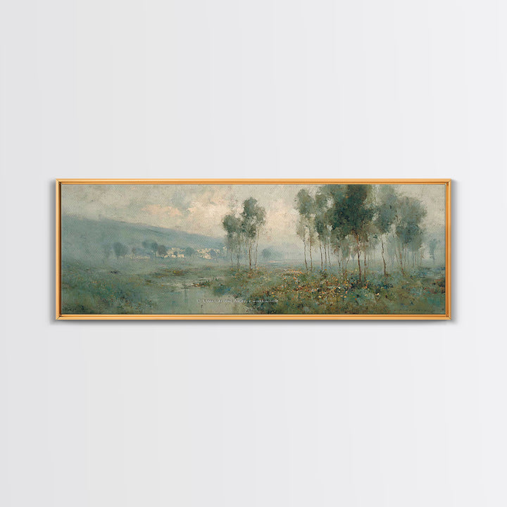 Morning Grace Meadow – Framed Canvas Print – Christian Art Painting – Panoramic Print – Christian Wall Art – Christian Art Canvas – Christi