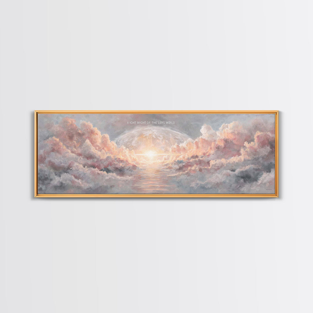 Heavenly Dawn Light – Framed Canvas Print – Christian Wall Art – Christian Art Canvas – Panoramic Art – Jesus Painting – Christmas Art