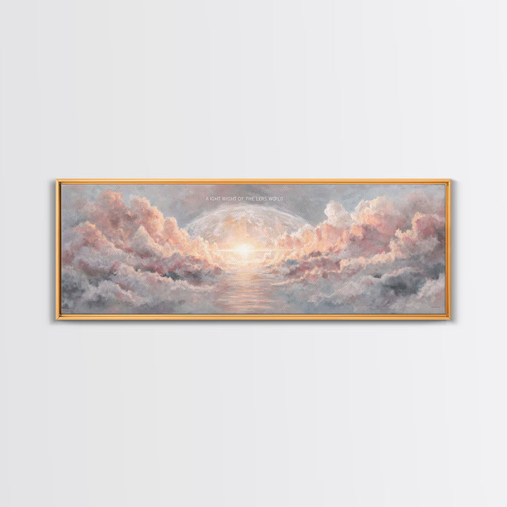 Heavenly Dawn Light – Framed Canvas Print – Christian Wall Art – Christian Art Canvas – Panoramic Art – Jesus Painting – Christmas Art