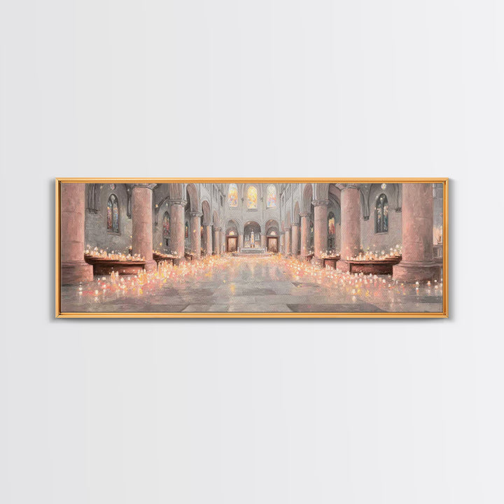Sacred Night Vigil – Framed Canvas Print – Christian Art Canvas – Panoramic Painting – Christian Wall Art – Christmas Art – Christian Gift