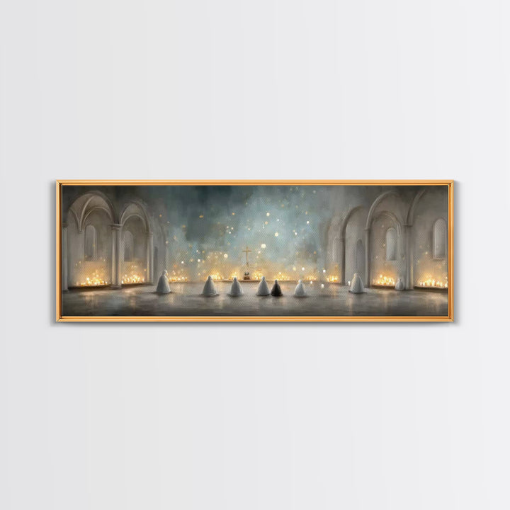 Riverside Shepherd Calm | Framed Canvas Print | Jesus Painting | Christian Wall Art | Panoramic Art | Christian Art Canvas | Christian Gift