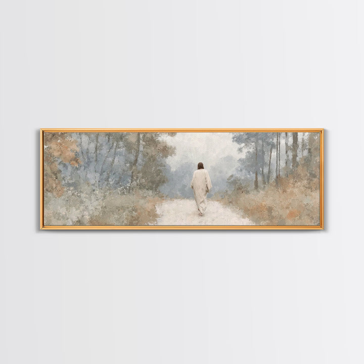 Waters Of Stillness – Framed Canvas Print – Christian Art Painting – Jesus Canvas Art – Panoramic Art – Christian Christmas Art – Subtle Ch