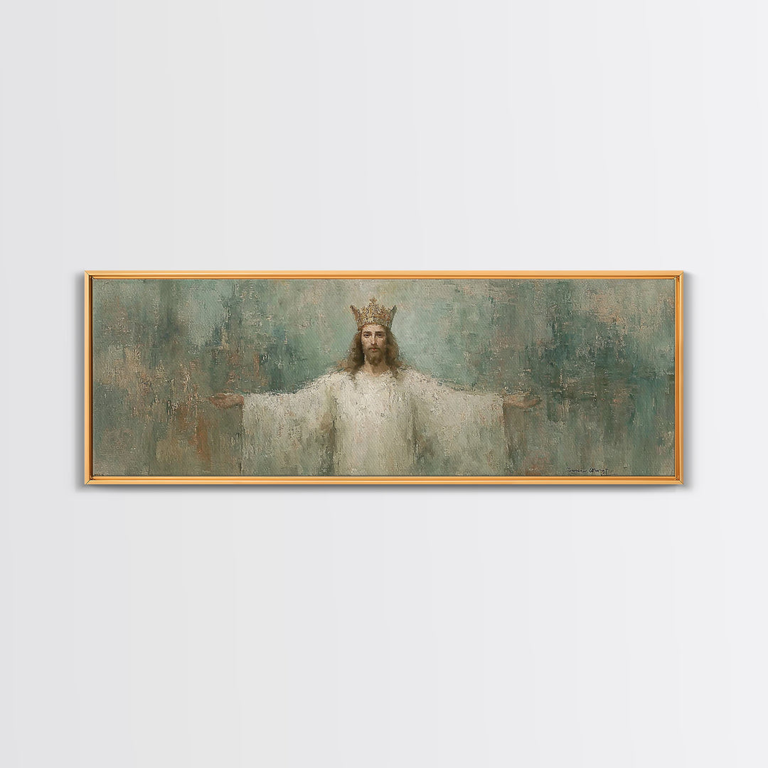 Whispered Hope, Framed Canvas Print, Panoramic Wall Art, Christian Art Canvas, Abstract Christian Art, Modern Christian Painting, Christian