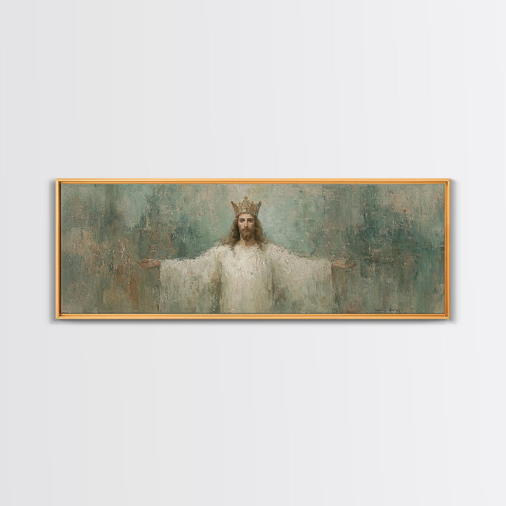 Whispered Hope, Framed Canvas Print, Panoramic Wall Art, Christian Art Canvas, Abstract Christian Art, Modern Christian Painting, Christian
