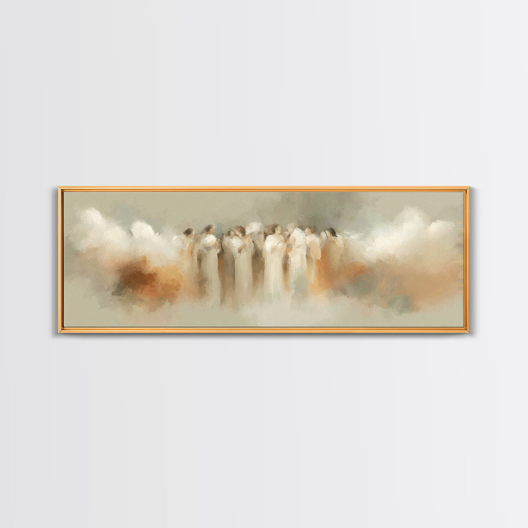 Heavenly Gathering – Framed Canvas Print – Christian Art – Panoramic Wall Art – Christian Art Prints – Christmas Art – Christian Decor For