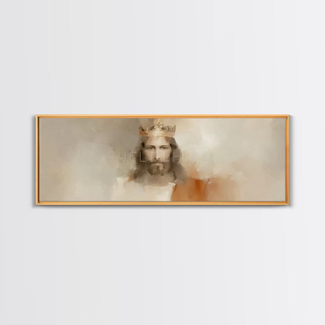 Eternal King Glory – Framed Canvas Print – Panoramic Wall Art – Christian Art Work – Jesus Painting – Christian Art Canvas – Large Christia
