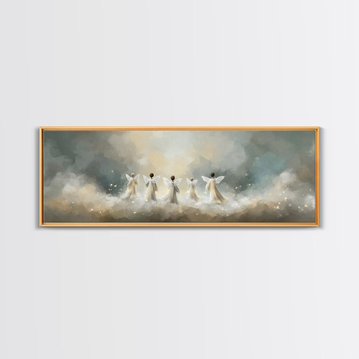Angelic Hope Rise, Framed Canvas Print, Christian Paintings, Panoramic Frame, Christian Art Canvas, Christmas Art Prints, Christian Decorat