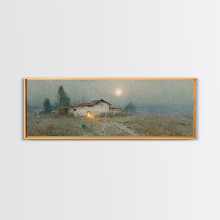 Quiet Bethlehem Glow | Framed Canvas Print | Panoramic Art | Christmas Wall Art | Christian Art Canvas | Christmas Art Prints | Christian D