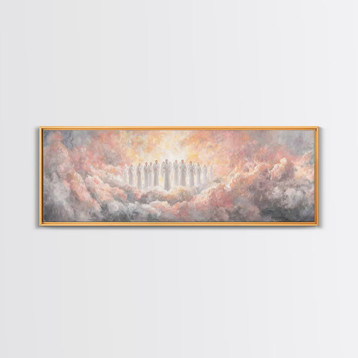 Cloudborne Angels | Framed Canvas Print | Christian Art Work | Panoramic Art | Christian Canvas Art | Christmas Wall Art | Christian Gift