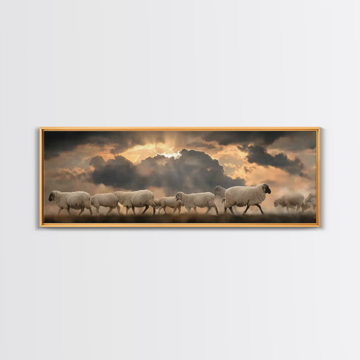 Fields Of Peace | Framed Canvas Print | Christian Wall Art | Panoramic Painting | Christian Art Canvas | Christian Christmas Art | Jesus Pa