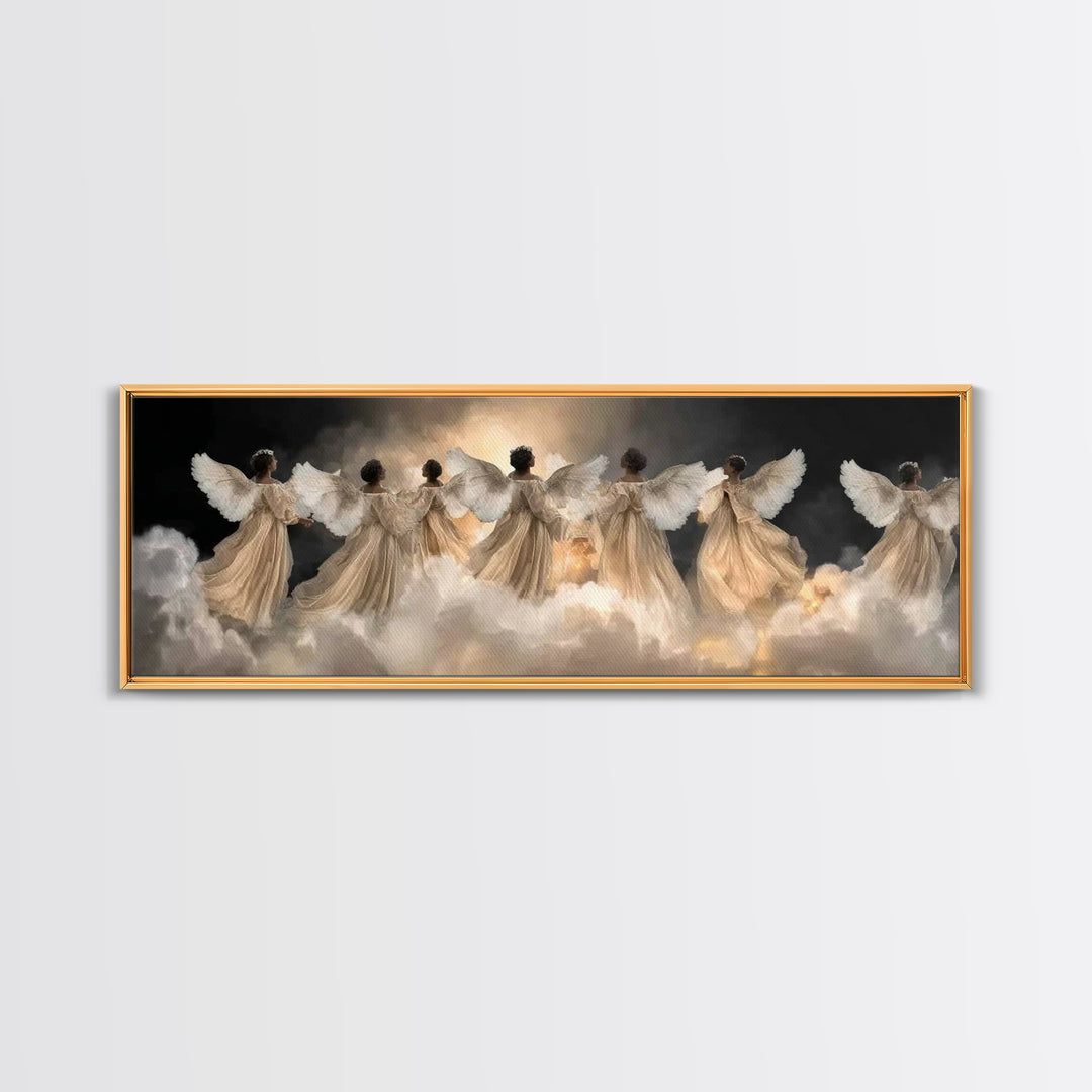 Radiant Hosts – Framed Canvas Print – Christian Wall Art – Panoramic Painting – Christian Art Canvas – Christmas Art – Christian Gift Ideas