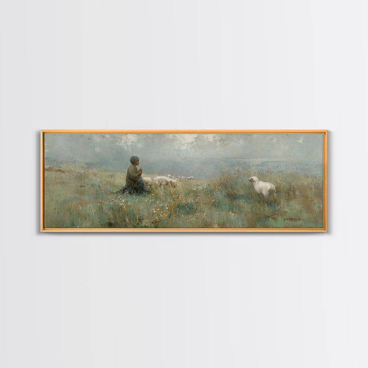 Childlike Faith – Framed Canvas Print – Panoramic Art – Christian Wall Art – Christian Art Canvas – Jesus Painting – Christmas Art