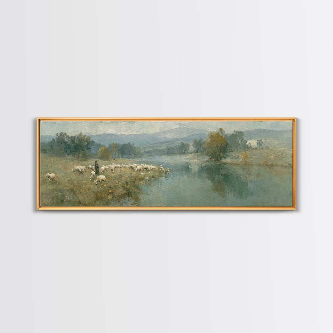 The Gentle Guide – Framed Canvas Print – Extra Wide Art – Christian Wall Art – Christian Painting – Jesus Canvas Art – Christian Christmas